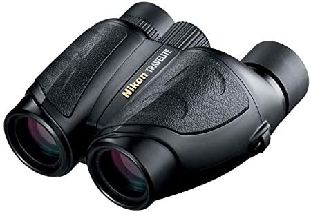 Nikon Travelite 12x25 Binoculars (7279) Travel Bundle - Black With Lens Pen, Carry Case, and Lens Cloth - High Powered Compact for Adults - Bird Watching, Hunting, Hiking