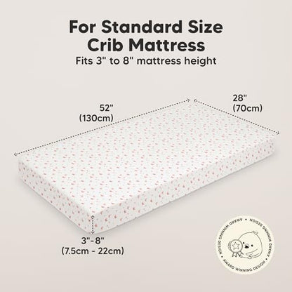KeaBabies 2-Pack Organic Crib Sheets for Boys, Girls - 52x28 Fitted Crib Mattress Sheet Neutral, Breathable Jersey Cotton Cover for Baby Bed, Toddler Mattress, Soft & Cute Prints (Butterflies)