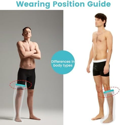 Cast Covers for Shower Leg, Waterproof Cast Cover for Showering, Cast Protector for Shower Leg Adult, Shower Boots for Foot After Surgery, Knee, Ankle, Foot (Diameter - 9.8") Extra Large