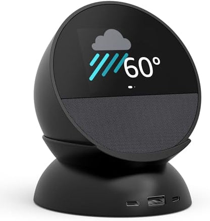 Made for Amazon Stand with USB-C and USB-A Charging Ports for Echo Spot (2024 Release)