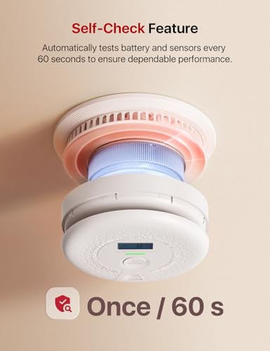 X-Sense Smoke Detector Carbon Monoxide Detector Combo, 10-Year Battery Smoke Detector with Display, Standalone Model SC01, Single Pack