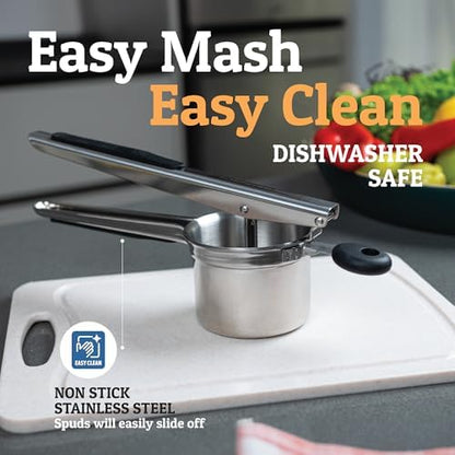 PriorityChef Large 15oz Potato Ricer, Heavy Duty Stainless Steel Potato Masher and Ricer Kitchen Tool, Press and Mash Kitchen Gadget For Perfect Mashed Potatoes - Everytime