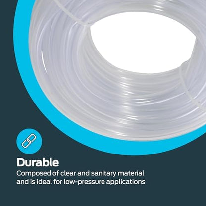 Eastman 1/2 Inch ID (5/8 Inch OD) PVC Clear Vinyl Tubing, 50 Foot Length, 98623