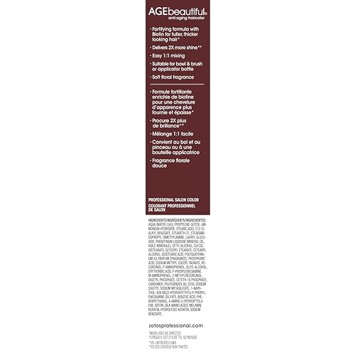 AGE beautiful Permanent Hair Color Dye Liqui Creme | 100% Gray Coverage | Anti-Aging Haircolor | Biotin for Thicker, Fuller Hair | Professional Salon Coloring