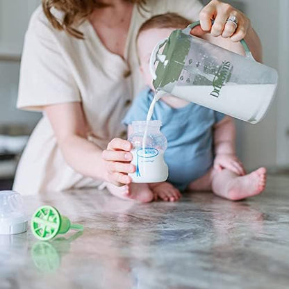 Dr. Brown's Baby Formula Mixing Pitcher 32oz, Olive with Anti-Colic Options+ Narrow Baby Bottles, 4 Pack, 8 oz