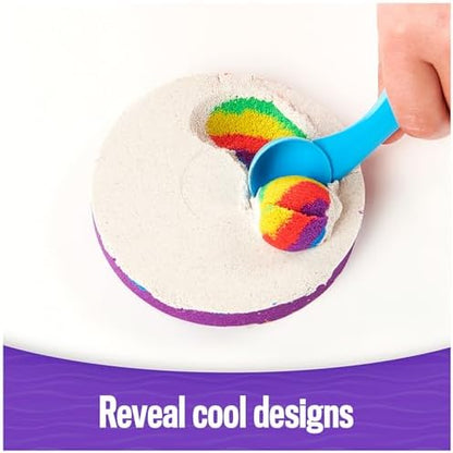 Kinetic Sand, Deluxe Swirl N’ Surprise Playset with 2.5lbs Play Sand (Red, Blue, Green, Yellow, White & Purple), 4 Tools, Sensory Toys for Kids