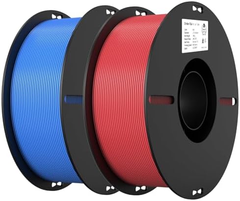 Creality PLA Filament 1.75mm PLA 3D Printer Filament, 2kg Cardboard Spool (4.4lbs), Dimensional Accuracy +/- 0.02mm, Fit Most FDM Printer (Red & Blue 2-Pack)