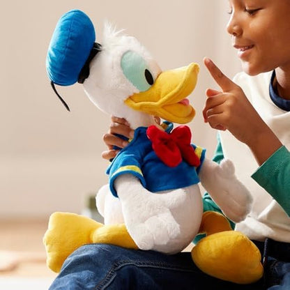 DISNEY STORE Official Donald Duck Medium Soft Toy for Kids, Cuddly Character with Fuzzy Texture and Embroidered Details, Disney Plushy Suitable for All Ages.