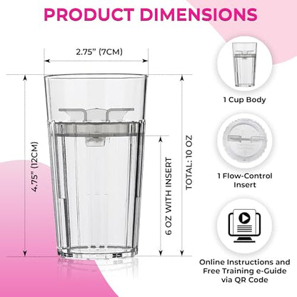 Reflo Smart Cup (Asst 4 colors) Open Training Cup, Toddler Cup, No Suction 6oz, 360 Control-Flow, USA MADE Premium High-Impact Plastic