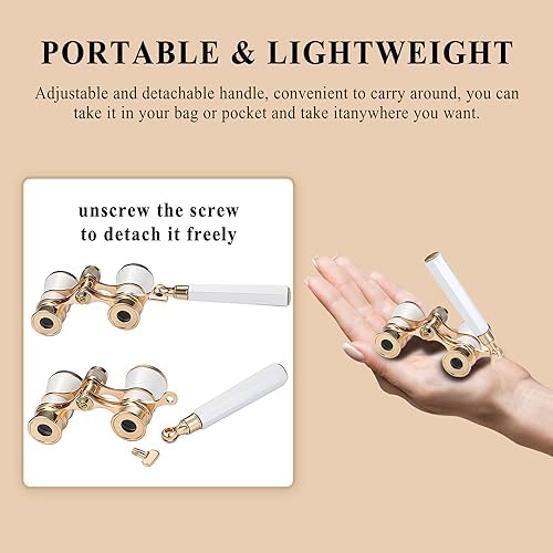 Aroncent Portable Binoculars 3x2.5 Magnification for Theatre Sports Concert Outdoor Camping Color Choice, Base Metal