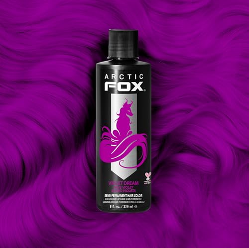 ARCTIC FOX Vegan and Cruelty-Free Semi-Permanent Hair Color Dye (8 Fl Oz, VIOLET DREAM)
