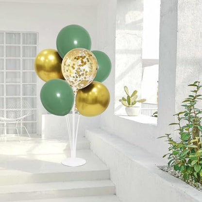 Green and Gold Balloon Stand Centerpiece Table Decorations for Birthday Woodland Baby Shower Party Decoration (Green gold set4)