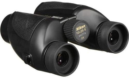 Nikon Travelite 10x25 Binoculars (7278) Travel Binoculars Bundle, Black, with Nikon Lens Pen, Carry Case, and Lens Cloth - High Powered Compact for Adults - Bird Watching, Hunting, Hiking