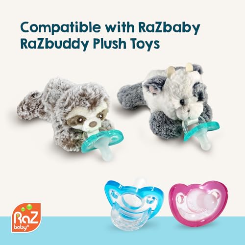 RaZbaby Jollypop Pacifier for Newborns & Up, USA Made, Natural Shaped Orthodontic Binky, Lovingly Shared in NICUs & Hospitals Worldwide, Medical-Grade 100% BPA-Free - 0-3 Months, 6 Pack - Variety