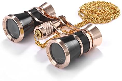 Aroncent Opera Glasses Binoculars 3X25 Theater Glasses Mini Binocular Compact with Chain for Adults Kids Women in Opera Musical Concert