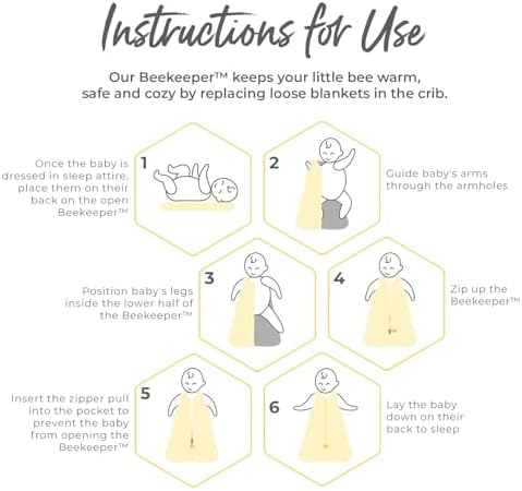 Burt's Bees Baby Unisex Beekeeper Wearable Blanket, Organic Cotton - Light Weight or Medium Weight - Newborn Essentials