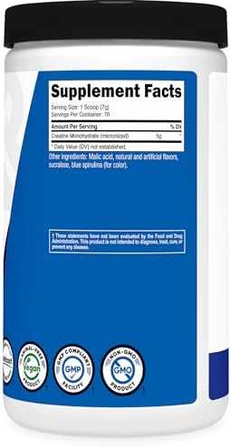 Nutricost Creatine Monohydrate Powder 500G (Blue Raspberry) (Pack of 2)