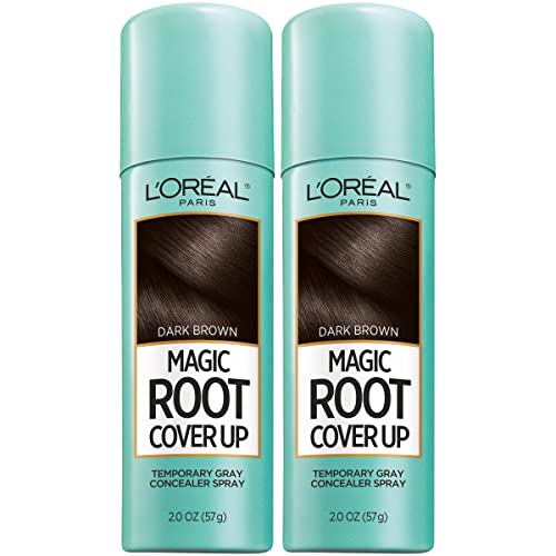L'Oreal Paris Root Cover Up Temporary Gray Concealer Spray Dark Brown 2 Oz (Pack of 2) (Packaging May Vary)