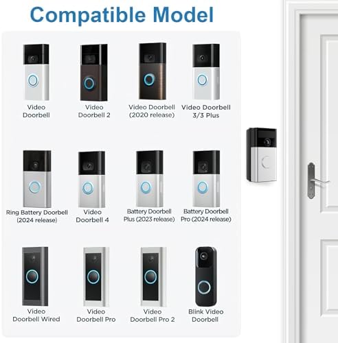 RIOVO Adjustable 30 to 55 Degree Doorbell Angle Mount Compatible with Ring/Blink Video Doorbell/Battery Doorbell, Replacement Angle Adjustment Adapter Mounting Bracket Wedge Kit
