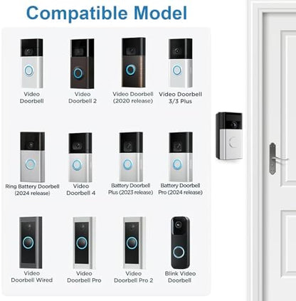 RIOVO Adjustable 30 to 55 Degree Doorbell Angle Mount Compatible with Ring/Blink Video Doorbell/Battery Doorbell, Replacement Angle Adjustment Adapter Mounting Bracket Wedge Kit