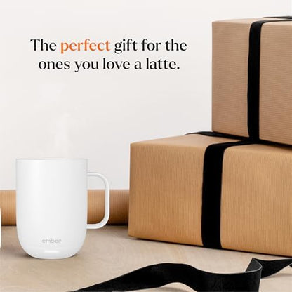Ember Temperature Control Smart Mug 2, 14 Oz, App-Controlled Heated Coffee Mug with 80 Min Battery Life and Improved Design, White (Renewed)