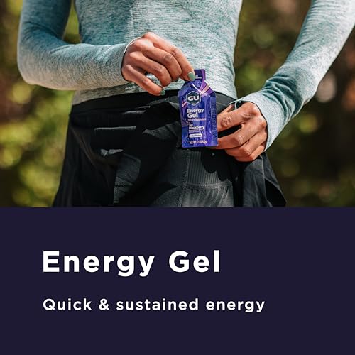 GU Energy Original Sports Nutrition Energy Gel, Vegan, Gluten-Free, Kosher, and Dairy-Free On-the-Go Energy for Any Workout, 24-Count, Cola Me-Happy