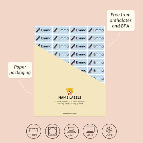 – Personalized Name Labels for Kids (120) – Waterproof & Durable Stickers for Clothing, School & Daycare Items - Sports