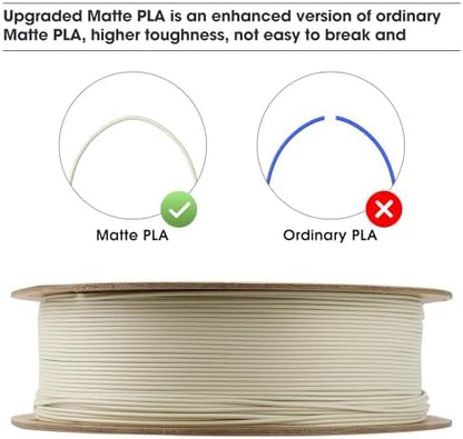 eSUN Matte PLA Filament 1.75mm, Matte 3D Printer PLA Filament, 1KG Spool 3D Printing Filament for 3D Printers, Paper Reel, Light Khaki