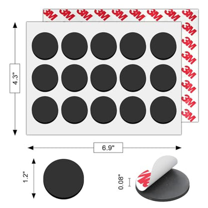 Magnetic Dots with Adhesive Backing (Diameter 1.2" x 0.08"), 240 Pieces Anisotropy Circle Magnets for DIY, Art Projects, Whiteboards & Fridge