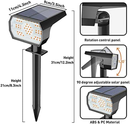 NYMPHY Solar Lights Outdoor Waterproof IP68, 56 LED 3 Lighting Modes Solar Powered Garden Yard Spot Solar Lights for Christmas Outside Landscape- 6 Pack (Warm White)