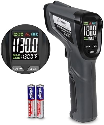 Etekcity Temperature Gun Infrared Thermometer -58°F 1130°F, Digital Laser Heat Gun for Pizza Ovens, Griddles, Meat, Refrigerators, Engines, HVAC, Kitchen & Pool Accessories