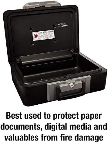 SentrySafe Fireproof Safe Box with Key Lock, Chest Safe with Carrying Handle to Secure Money, Jewelry, Documents, 0.25 Cubic Feet, 6.3 x 15.3 x 12.1 Inches, 1160