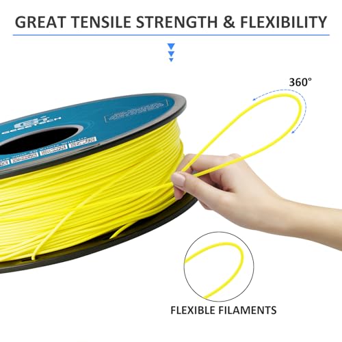 Geeetech Yellow PLA Filament 1.75mm, 3D Printer Filament Dimensional Accuracy +/- 0.03mm, Upgrade Tidy Winding Tangle-Free, 1kg Spool(2.2lbs) Fit Most FDM 3D Printers