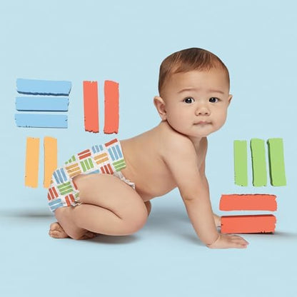 Hello Bello Premium Diapers Size 1, Balloon Buddies & Crosshatch Cuties Designs, 82ct Club Box
