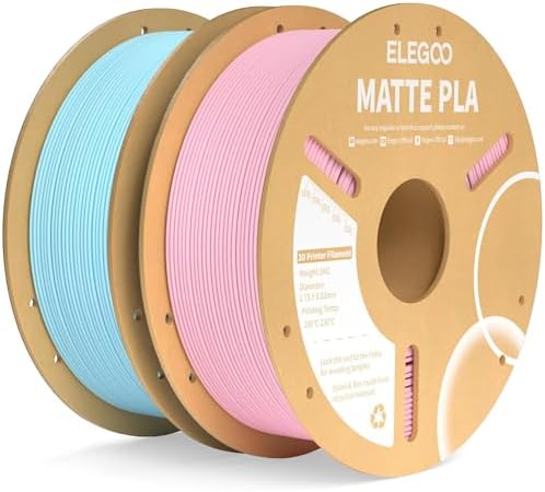 ELEGOO Matte PLA Filament Sakura Pink & Ice Blue 2KG, 1.75mm 3D Printer Filament Dimensional Accuracy +/- 0.02mm, 2pcs 1kg Carboard Spool (2.2lbs) Fits for Most FDM 3D Printers