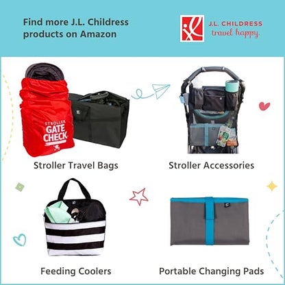 J.L. Childress Padded Backpack Car Seat Bag - Travel Bag for Airplane, Fits Most Baby & Infant Car Seats, Boosters, & Carriers, Accessories for Gate or Baggage Check, AirTag Compatible - Deluxe, Black