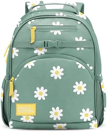 Simple Modern Medium Toddler Backpack for School Girls and Boys | Kindergarten Elementary Kids Backpack | Fletcher Collection | Kids - 15" tall | Sage Florals