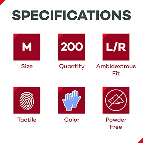 Dealmed Nitrile Medical Grade Exam Gloves, Disposable, Latex-Free, Medium (200 ct.)