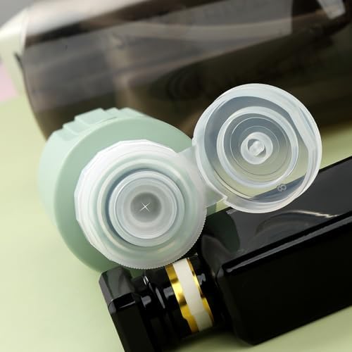 Travel Bottles for Toiletries, Large 6oz Oversize Containers, BPA Free Leak Proof Tubs Refillable Liquid Traveler Accessories with Toiletry Bag for Cometic Shampoo and Lotion Soap (4 Pack)