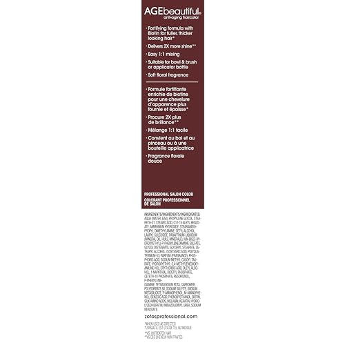 AGE beautiful Permanent Hair Color Dye Liqui Creme | 100% Gray Coverage | Anti-Aging Haircolor | Biotin for Thicker, Fuller Hair | Professional Salon Coloring