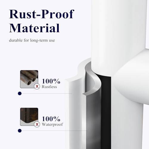 Kitsure Toilet Paper Holder Free Standing – Rustproof Metal Toilet Paper Stand for 4 Rolls with Anti-Slip Base and Shelf for Phone & Small Items, Bathroom Organizers and Storage, Large, White