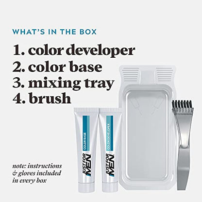 Just For Men Mustache & Beard, Beard Coloring for Gray Hair with Brush, with Keratin Biotin Aloe and Coconut Oil for Healthy Facial Hair - Light-Medium Brown, M-30, Pack of 3 (Packaging May Vary)