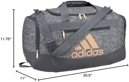 adidas Unisex Defender 4.0 Gym Duffel Bag for Men and Women, Jersey Onix Grey/Rose Gold/Onix Grey, Small (38L)