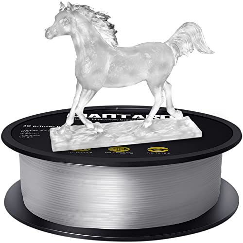 GIANTARM Clear PLA Filament, 1.75mm Transparent PLA 1kg Spool (2.2lbs), 3D Printer Filament with Vacuum Packaging