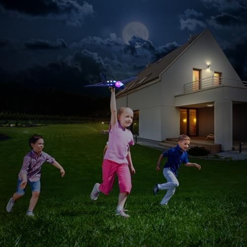 3 Pack Foam Airplane Launcher Toys, 2 Flight Mode Glider Plane,Kids Flying Toy,3 4 5 6 7 8 9 10 11 12 Year Old Boys Girls Gifts,Outdoor Sport Party Favor