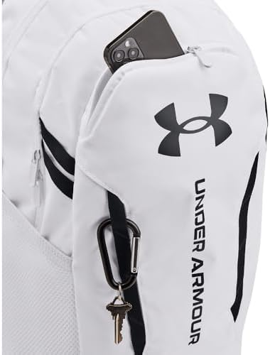 Under Armour Unisex-Adult Hustle 6.0 Backpack, (100) White/White/Black, One Size Fits Most