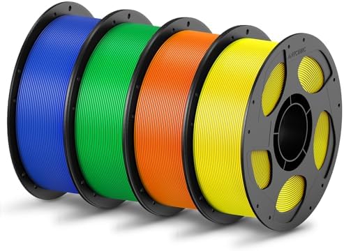 ANYCUBIC PLA Filament 1.75mm Bundle, 3D Printing PLA Filament 1.75mm Dimensional Accuracy +/- 0.02mm, 1KG Reusable Spool (2.2 lbs), 4KG Blue + Green + Orange + Yellow