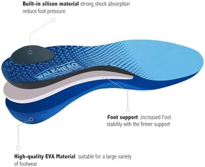 Plantar Fasciitis Feet Insoles Arch Supports Orthotics Inserts Relieve Flat Feet, High Arch (Mens 4-4 1/2 | Womens 6-6 1/2)