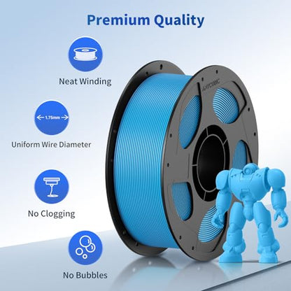 ANYCUBIC PLA 3D Printer Filament, 3D Printing PLA Filament 1.75mm Dimensional Accuracy +/- 0.02mm, 1KG Spool (2.2 lbs), Cyan