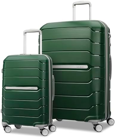 Samsonite Freeform Hardside Expandable Luggage with Spinners, Pine Green, 2PC SET (Carry-on/Large)